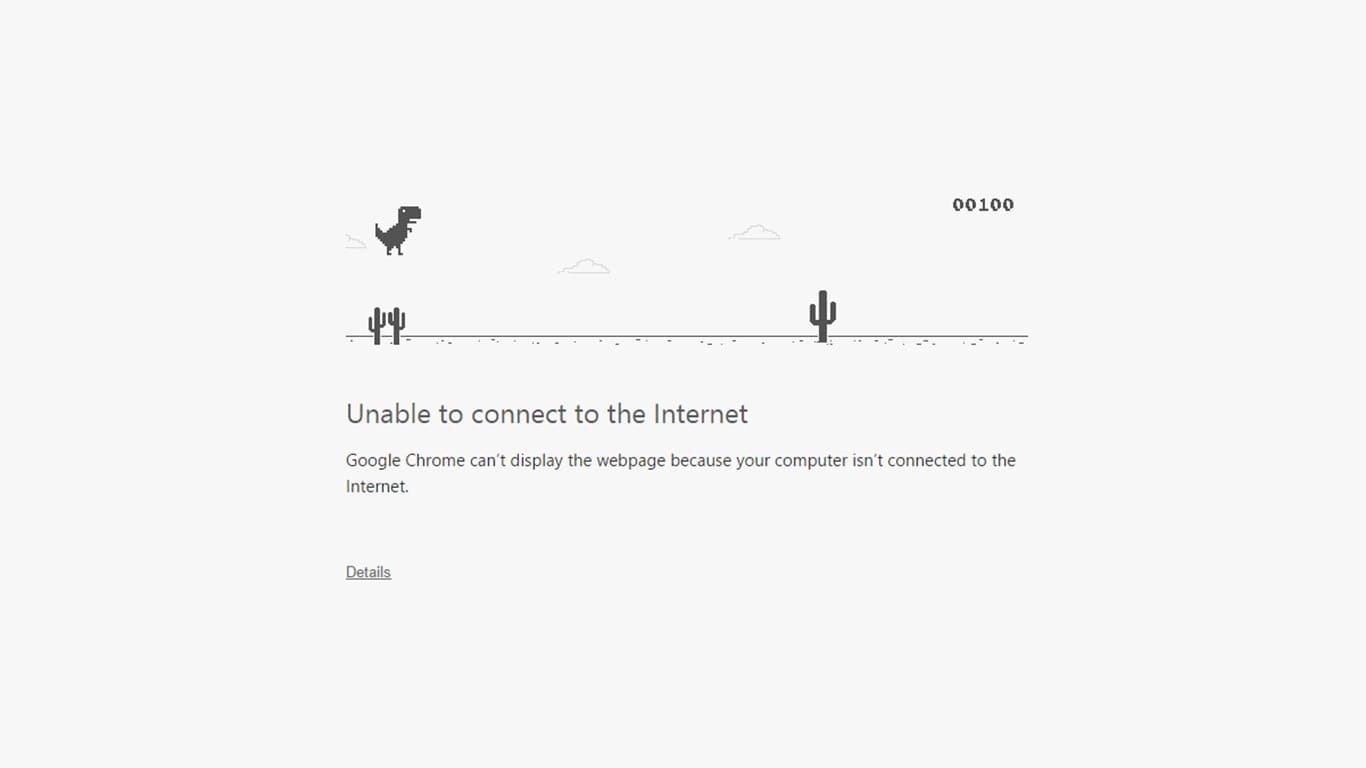 T-Rex Game in Chrome Offline Mode