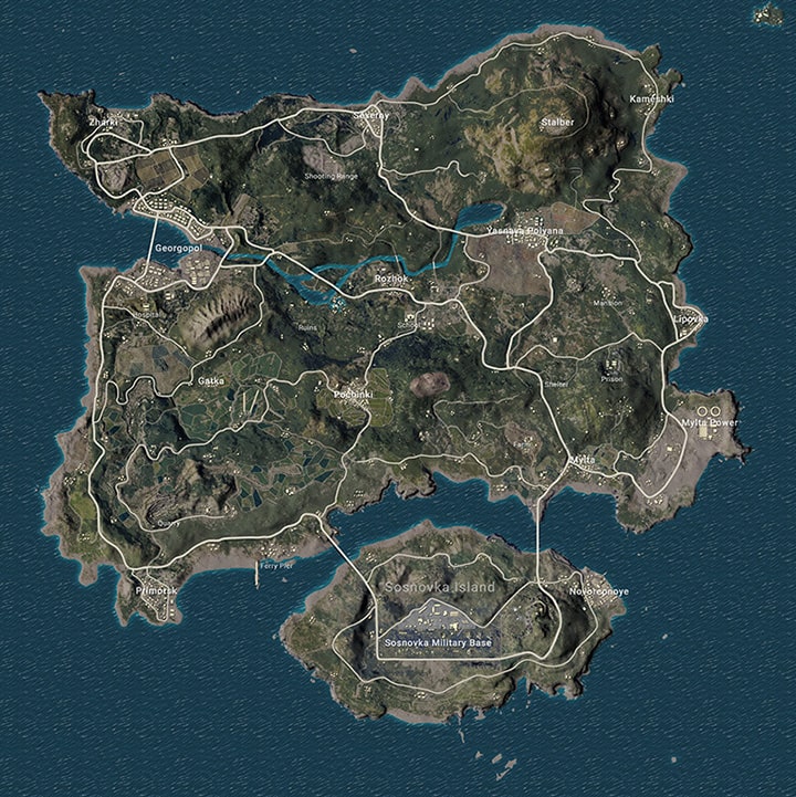 PUBG Erangel Map