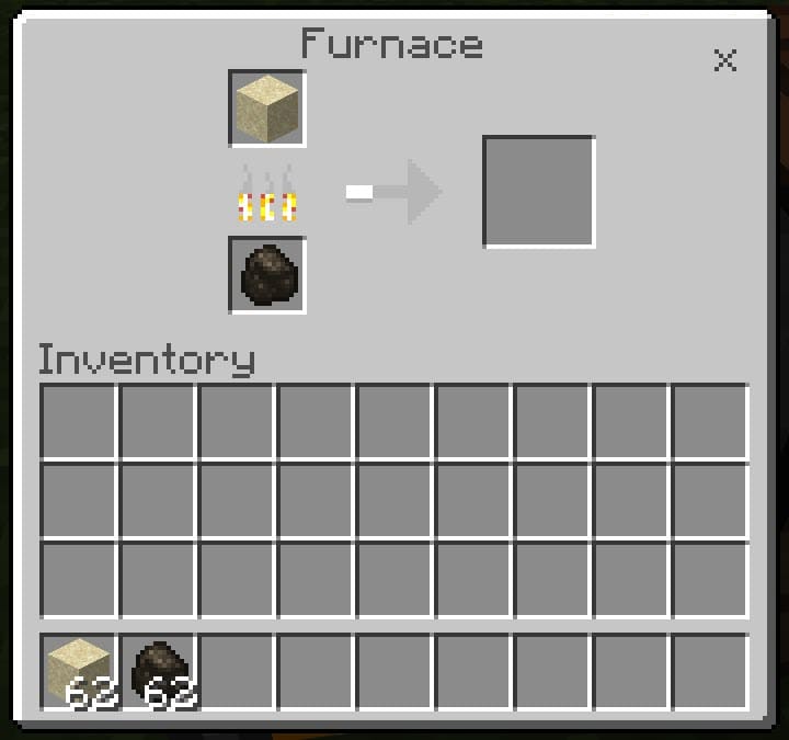 Cooking Glass in Minecraft