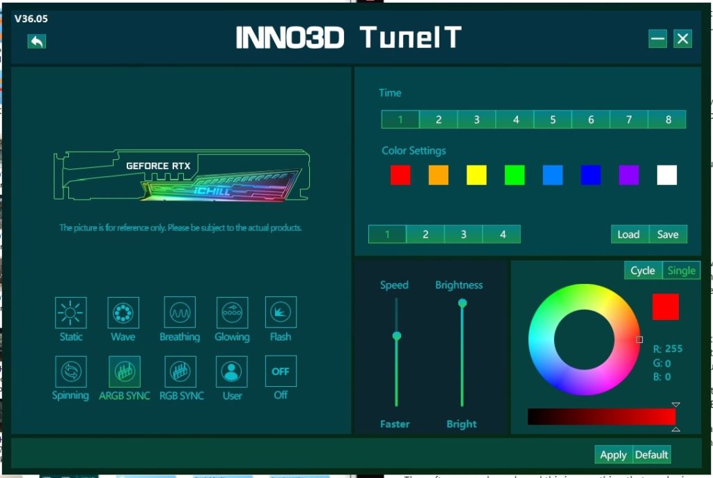 Inno3D TuneIT Software RGB customization