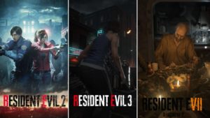 Resident Evil 2, 3, and 7